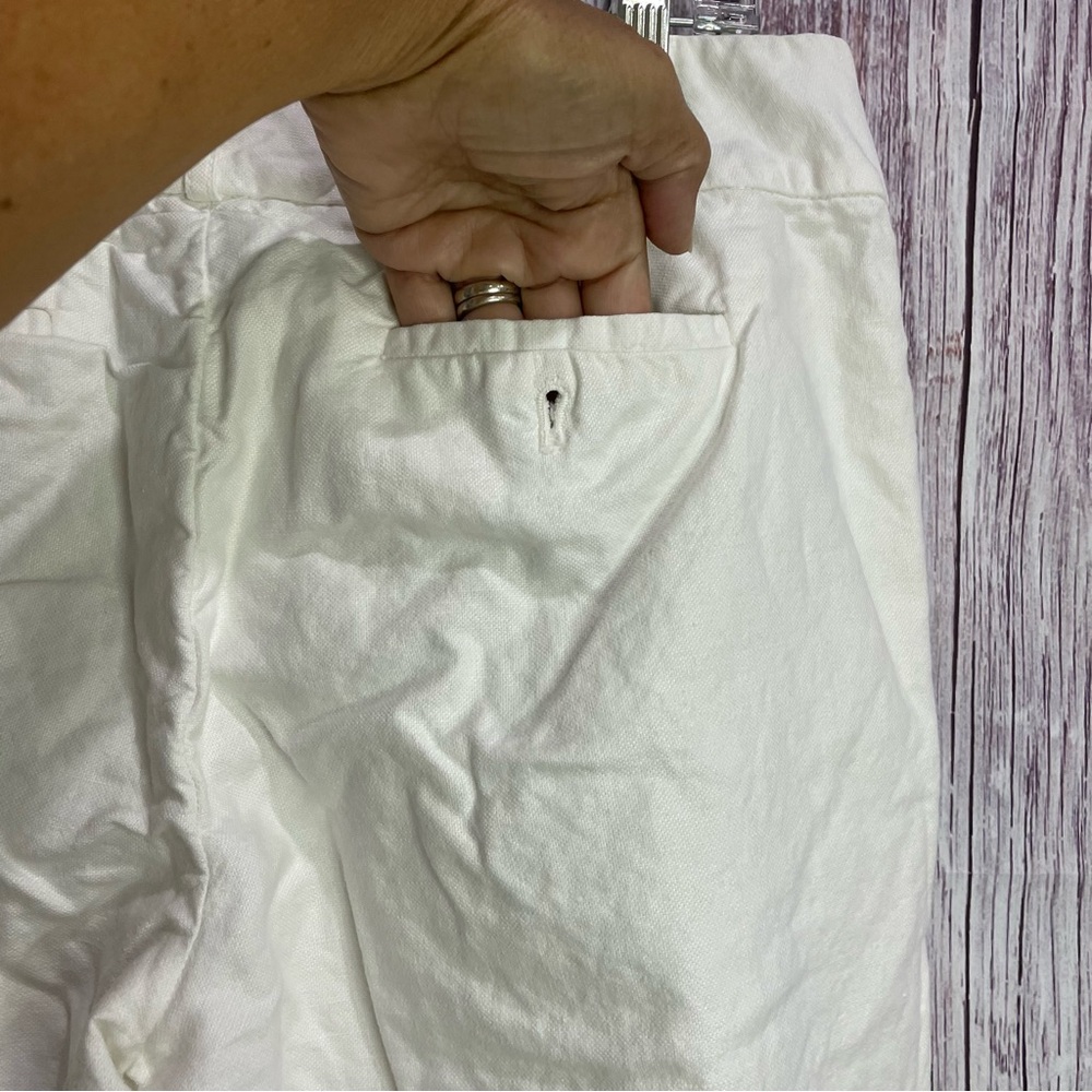 White J Crew Linen Wide Leg Pants Women's Size 12 #5084 - Picture 8 of 11